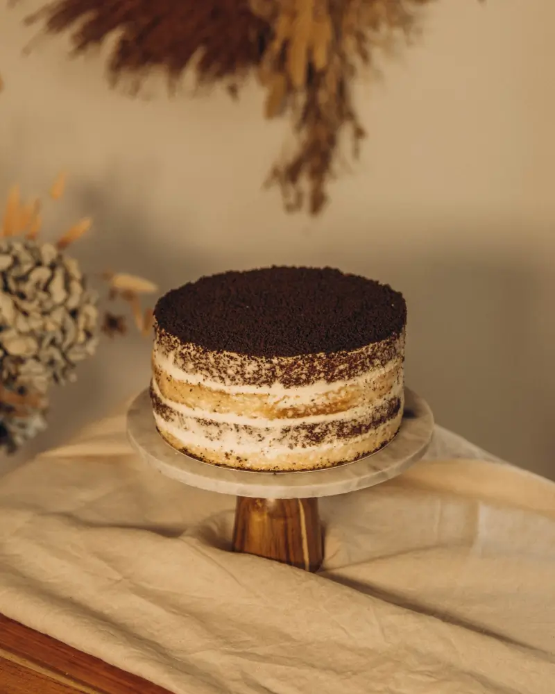 Traditional Smetannik cake with sour cream frosting
